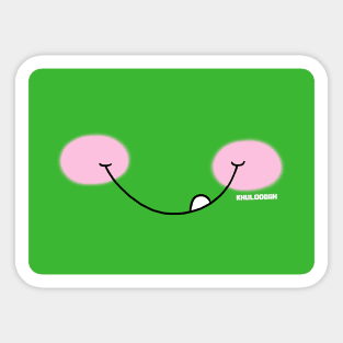Green monster smiling happy mask Sticker